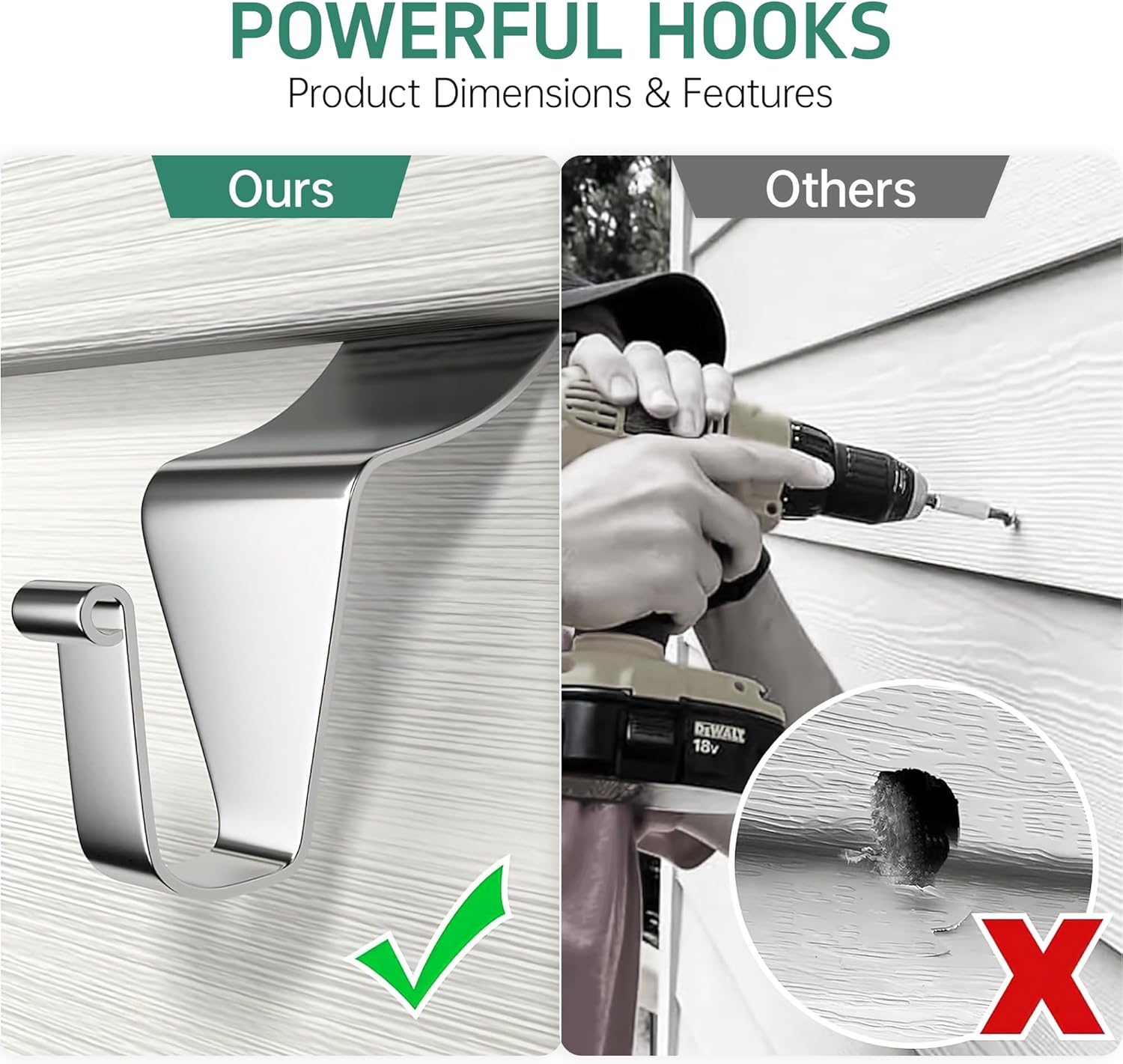 🏡 Elevate Your Space - 49% OFF - ✨Invisible Vinyl Siding Hooks - Effortless Hanging, Tidy Walls