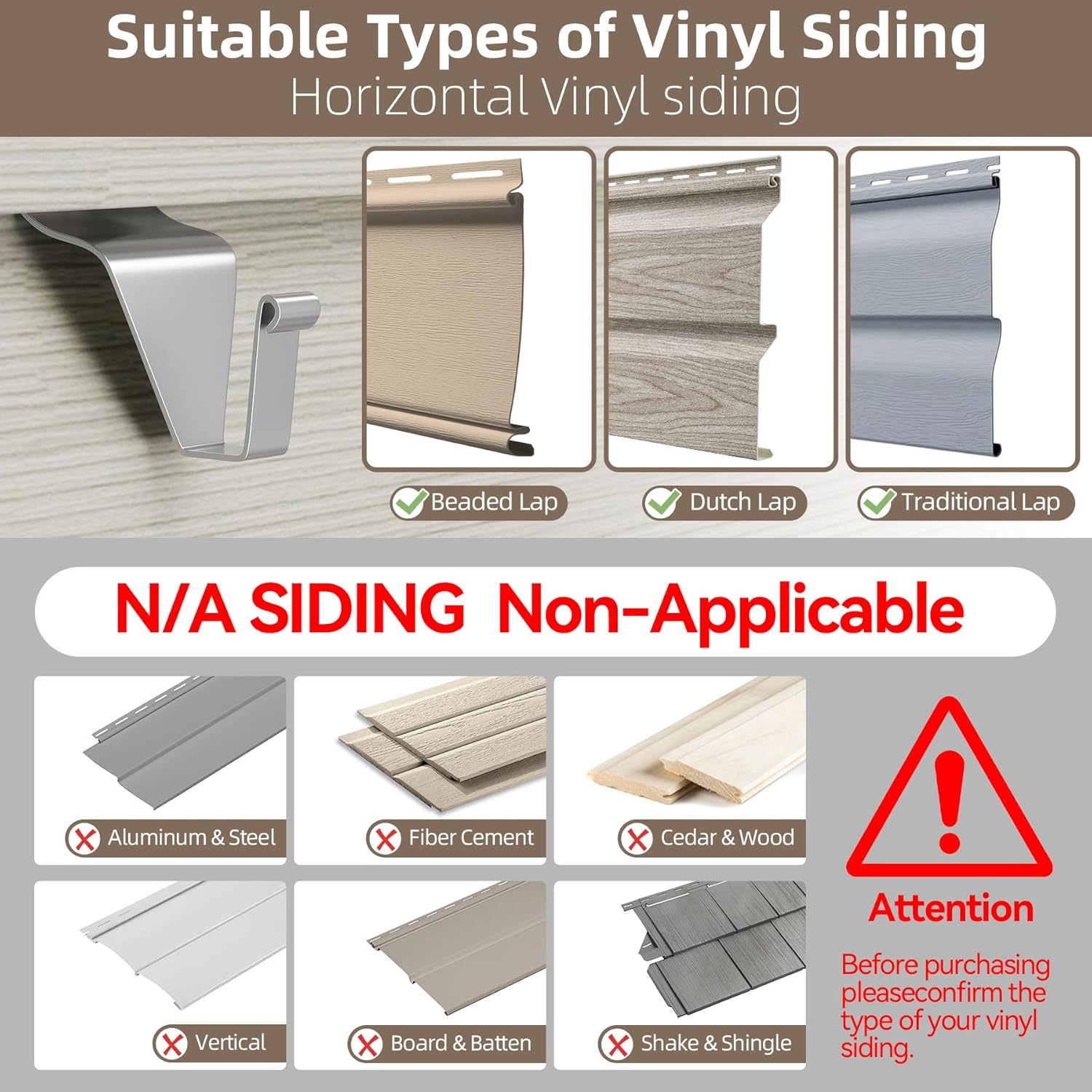 🏡 Elevate Your Space - 49% OFF - ✨Invisible Vinyl Siding Hooks - Effortless Hanging, Tidy Walls