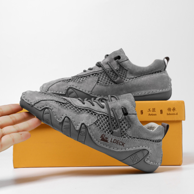 【⏰Sconto del 70% oggi - Non perderlo】Scarpe da passeggio unisex in pelle scamosciata ortopedica, leggere e comode