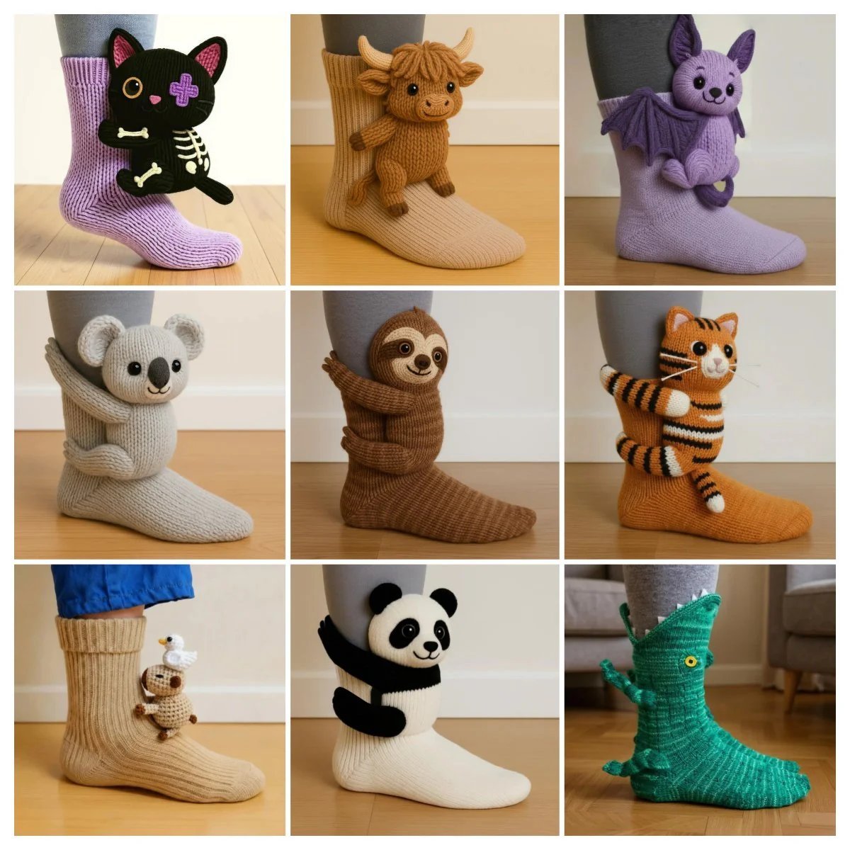 🎁Christmas Hot Sale 49% OFF 🎅– Cosy 3D Knit Animal Socks, Cute & Comfy for You or a Lovely Gift 💝