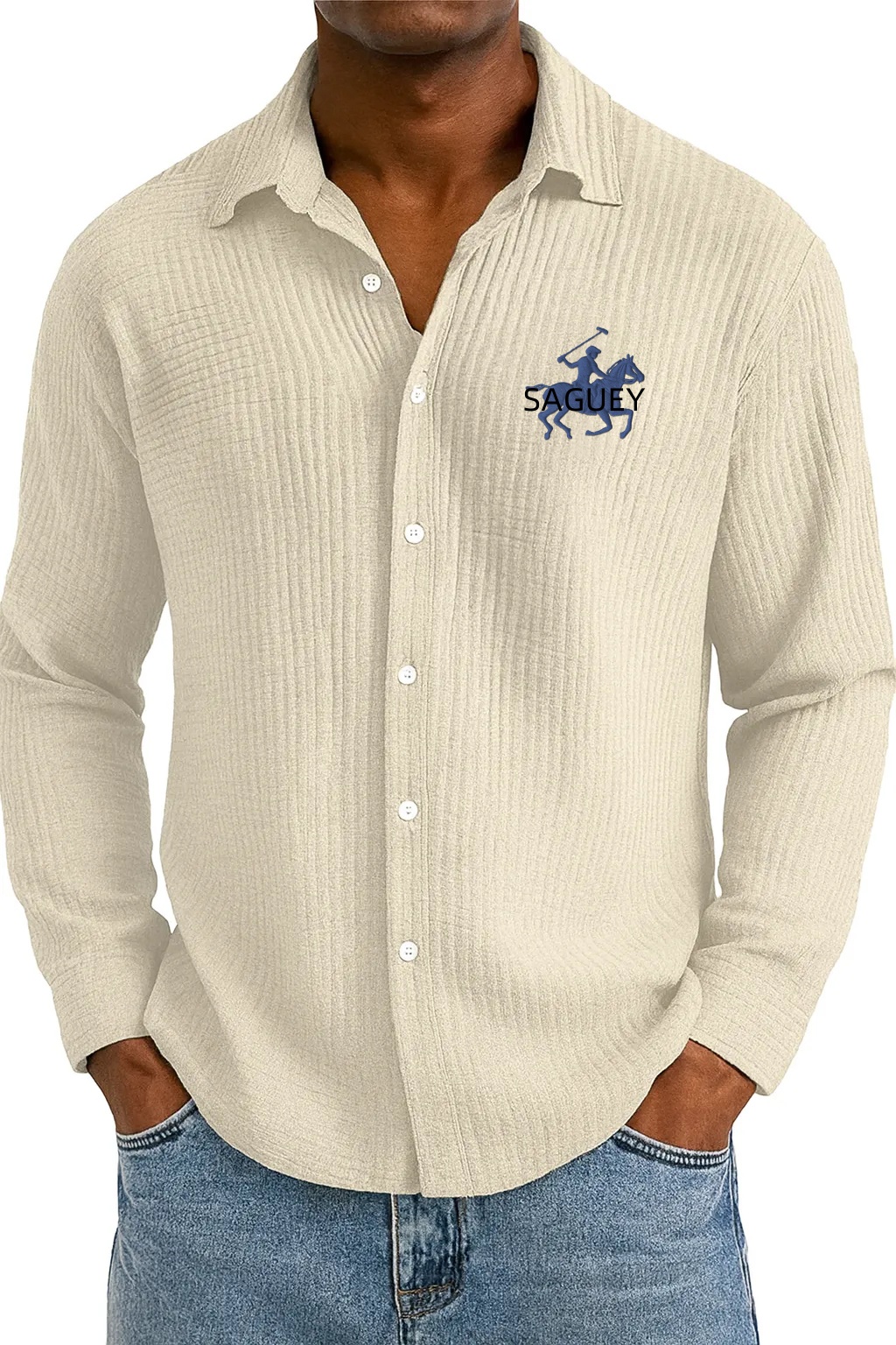 🔥 Men's Textured Cotton Shirt 😎 Loose & Cool!