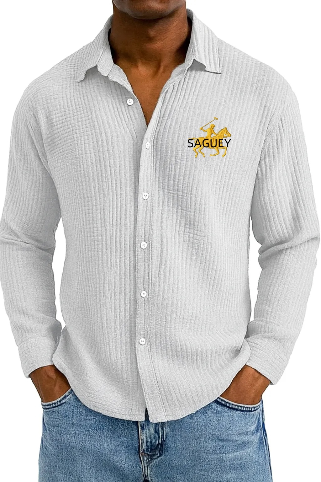 🔥 Men's Textured Cotton Shirt 😎 Loose & Cool!