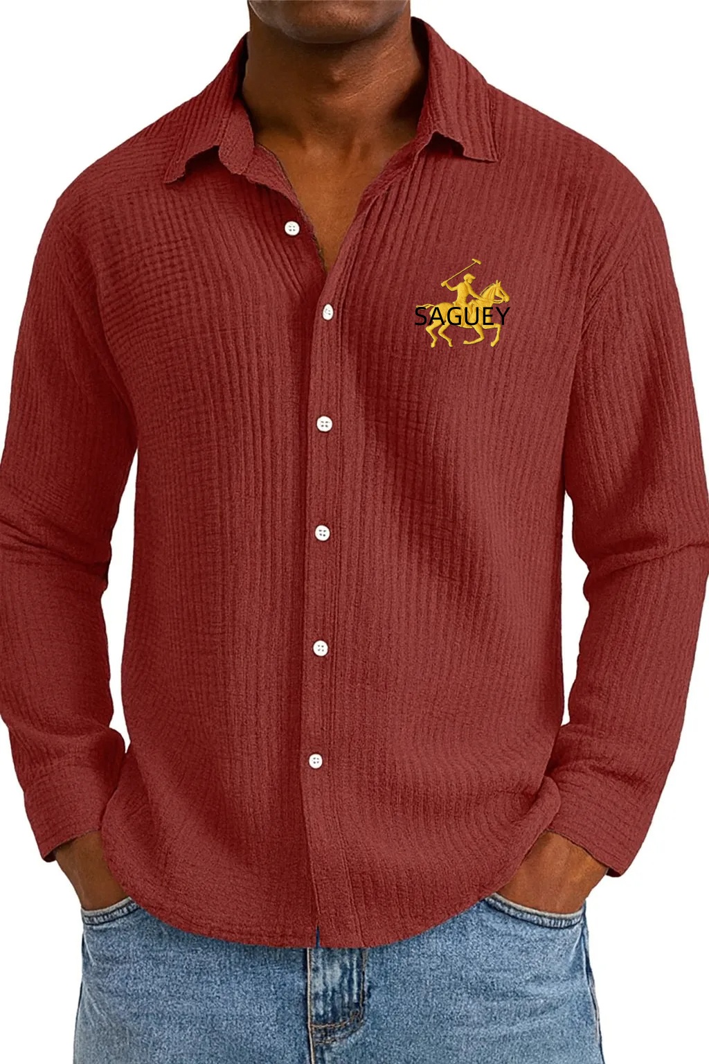 🔥 Men's Textured Cotton Shirt 😎 Loose & Cool!