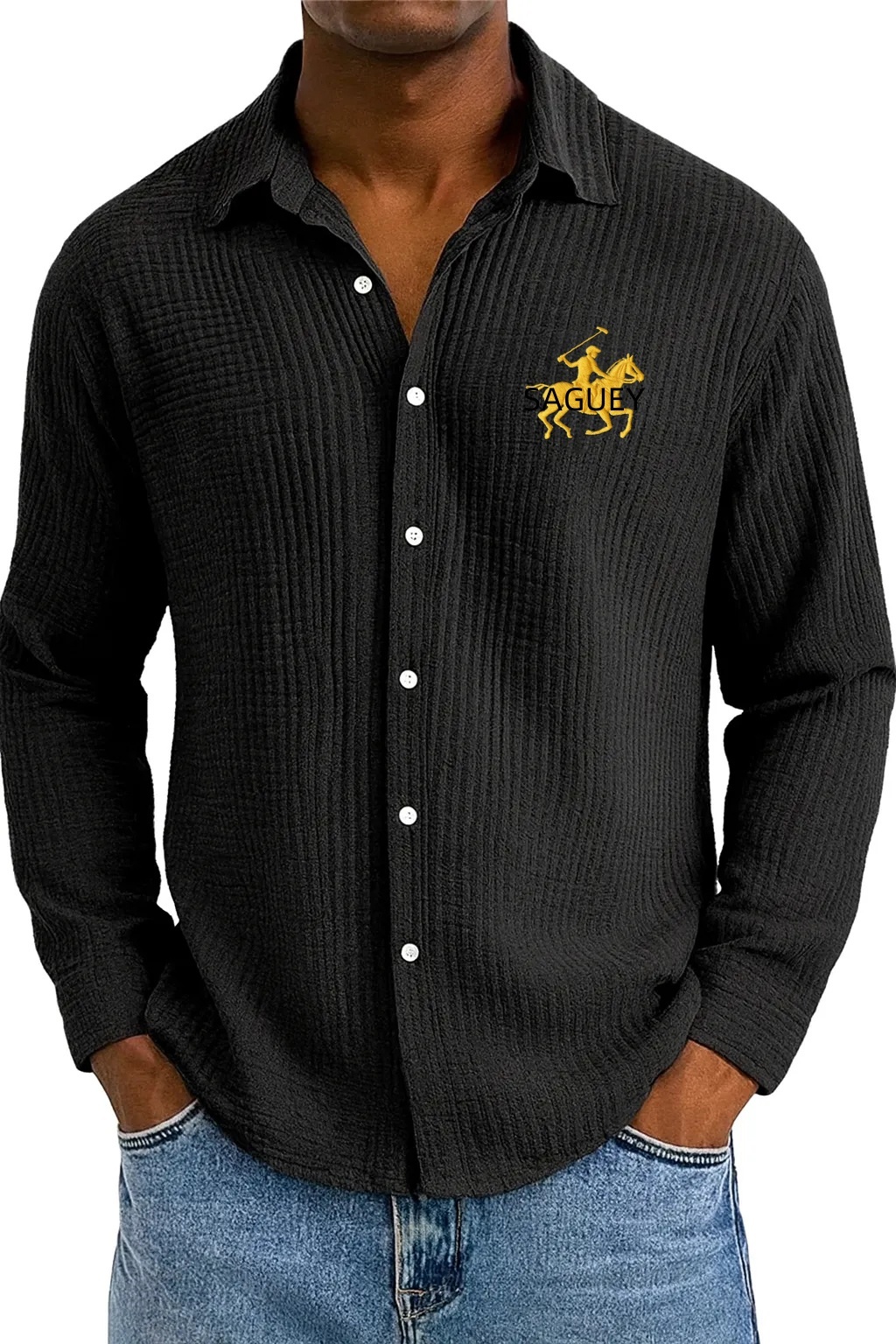 🔥 Men's Textured Cotton Shirt 😎 Loose & Cool!