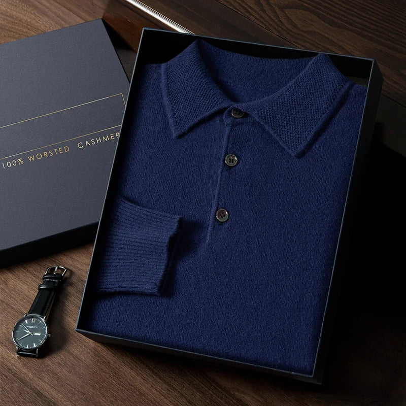 Raffaele | 100% Cashmere Polo a Maniche Lunghe