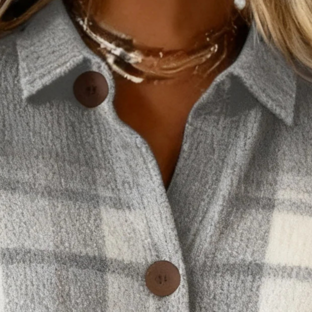 Elena | Checked Knitted Blouse