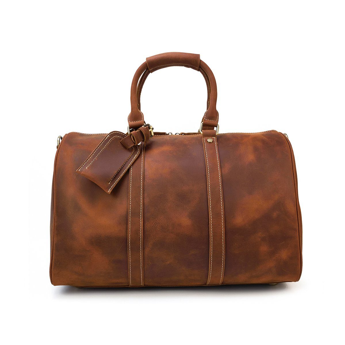 borsa da viaggio in pelle verde militare