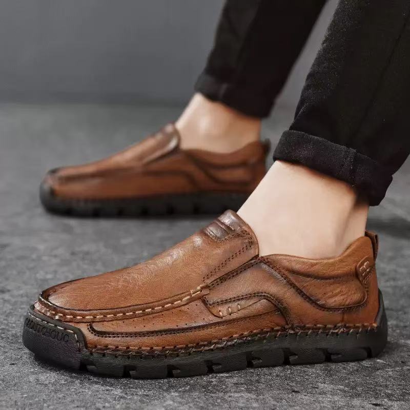 ⏰Last Day! 45% OFF  🔥Saguey®Men's Genuine Leather Outdoor Loafers with Arch Support & Wide Toe Box