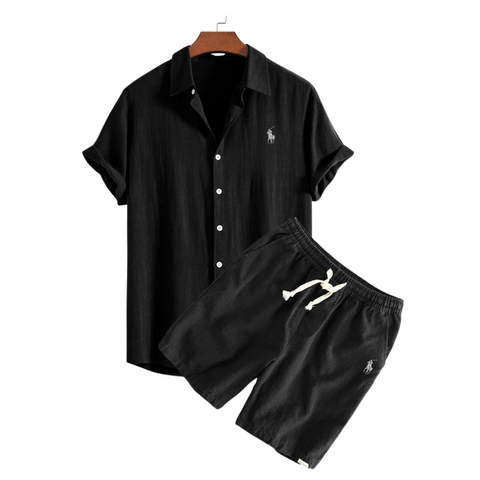 Set Camicia e Pantaloni Corti RL in Lino