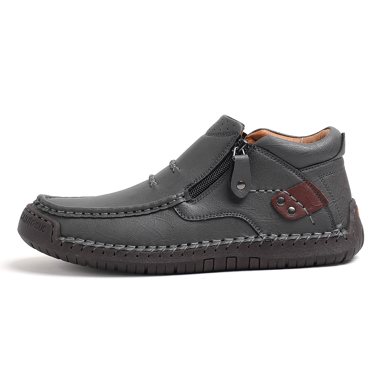 ⏰Limited Time Sale 70% OFF-Men’s Handmade Premium Leather Slip-On Driving Boots – Wide Toe, Arch Support, Waterproof, Pressure Relief, Non-Slip Sole for Casual, Travel & Outdoor