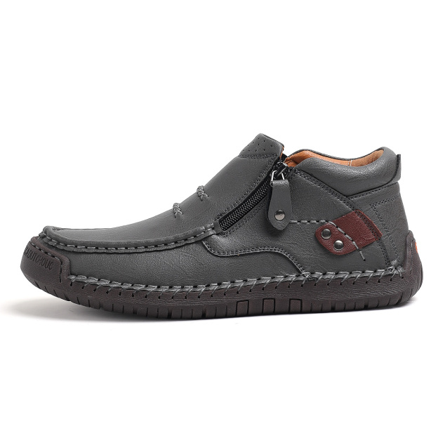 ⏰Limited Time Sale 70% OFF-Men’s Handmade Premium Leather Slip-On Driving Boots – Wide Toe, Arch Support, Waterproof, Pressure Relief, Non-Slip Sole for Casual, Travel & Outdoor