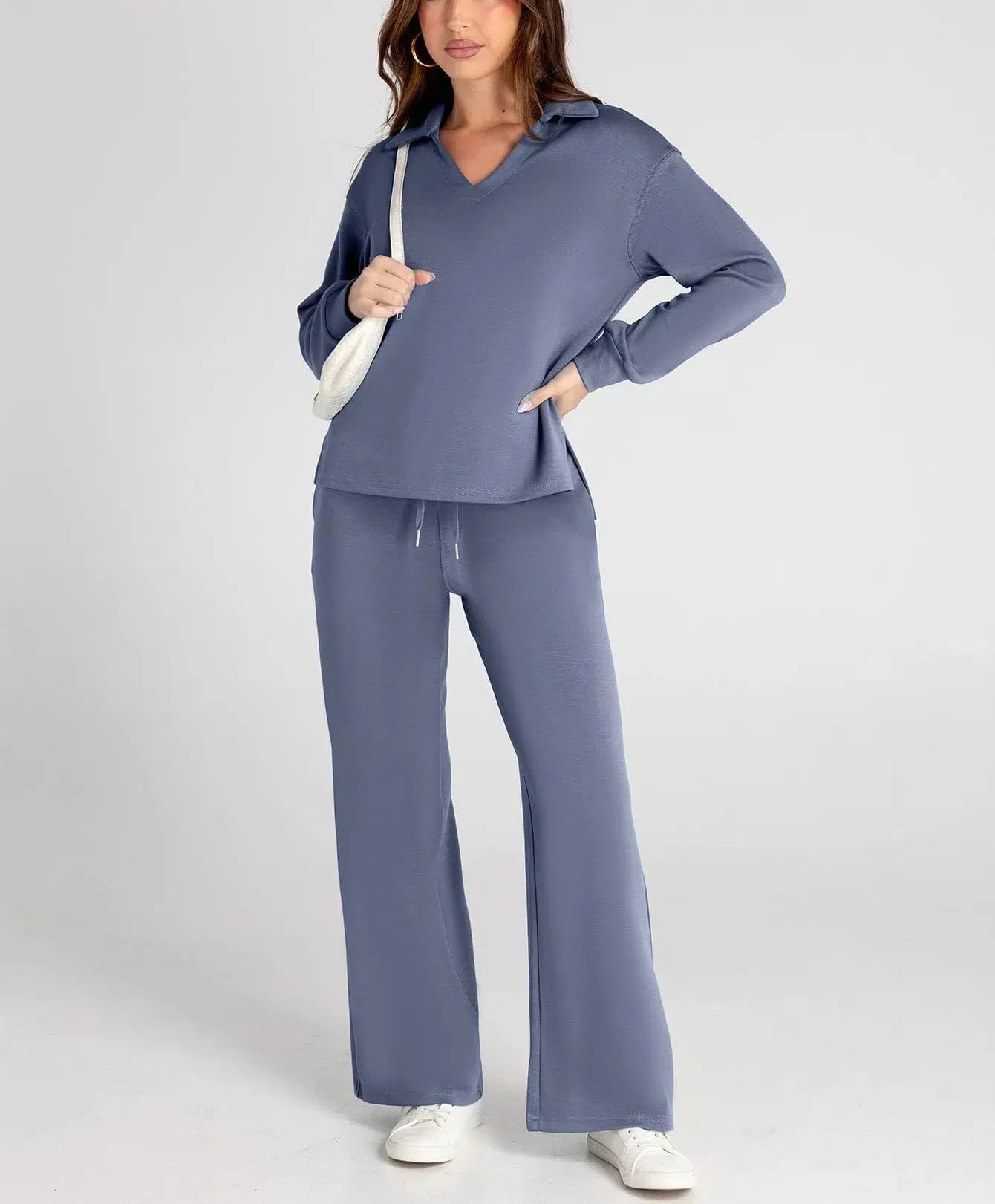 Set da 2 pezzi da donna, completi casual con tute a maniche lunghe (🔥Come nel video)