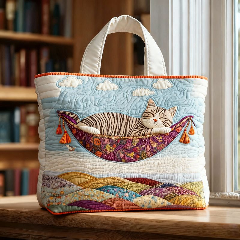🌼 Quilted Cat Tote Collection — Cute, Cozy & Perfect for Cat Lovers