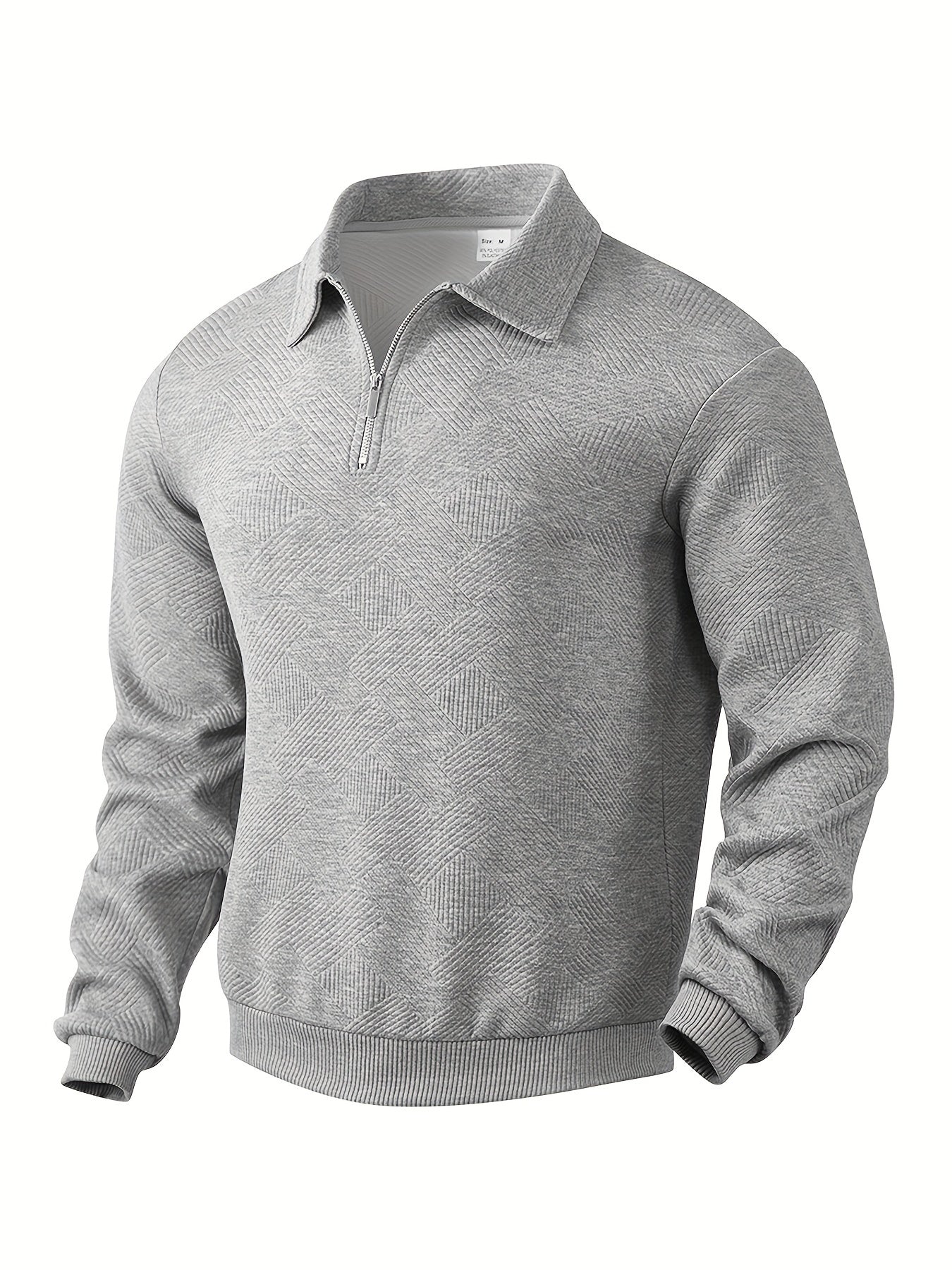 Franco™ - Maglione Zip-Up Geometrico in Misto Lana