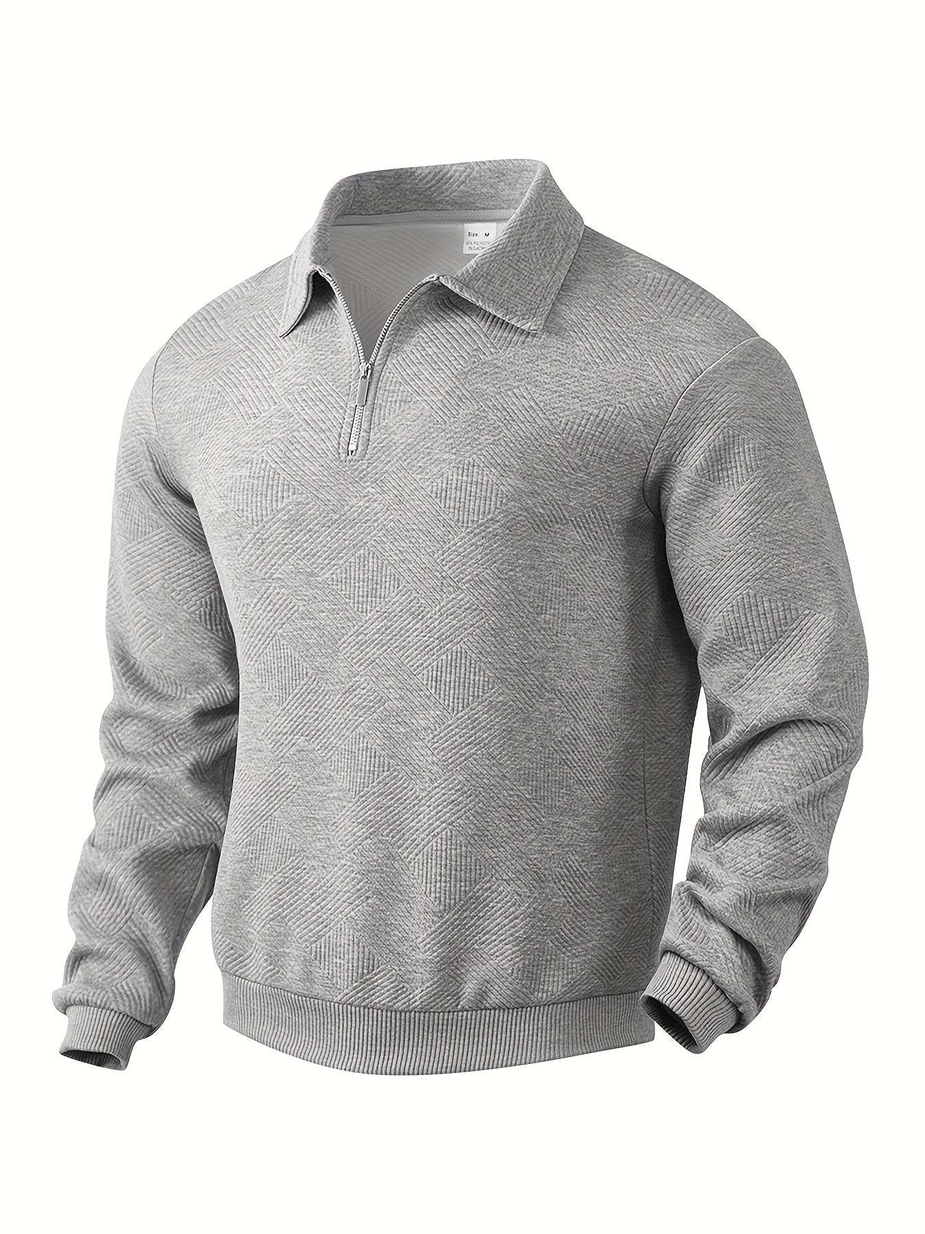 Franco™ - Maglione Zip-Up Geometrico in Misto Lana