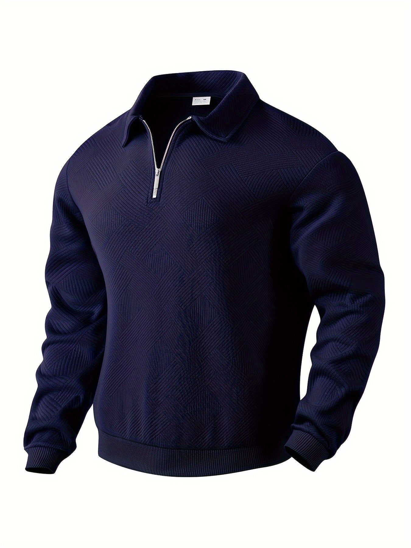 Franco™ - Maglione Zip-Up Geometrico in Misto Lana