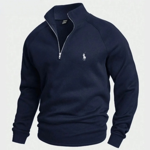 Maglione in Cotone con Mezza Zip – Eleganza e Comfort