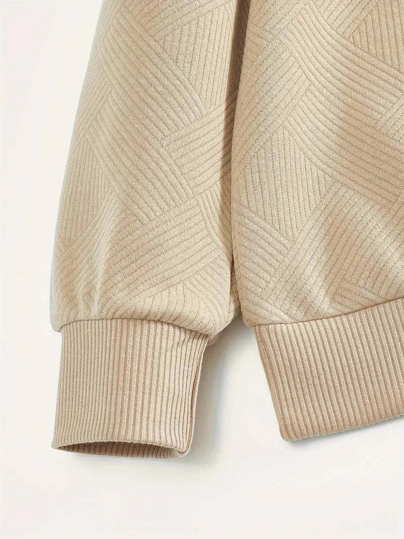 Franco™ - Maglione Zip-Up Geometrico in Misto Lana