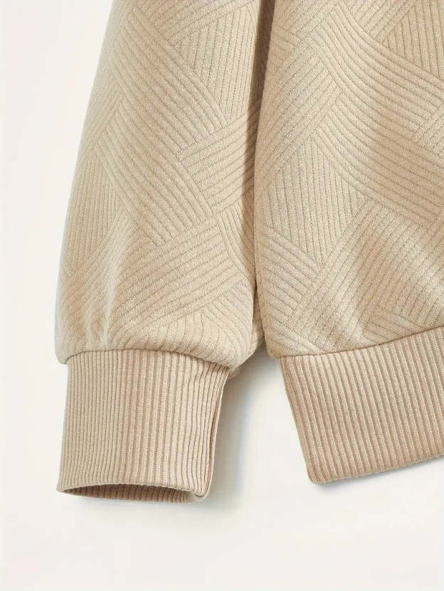 Franco™ - Maglione Zip-Up Geometrico in Misto Lana