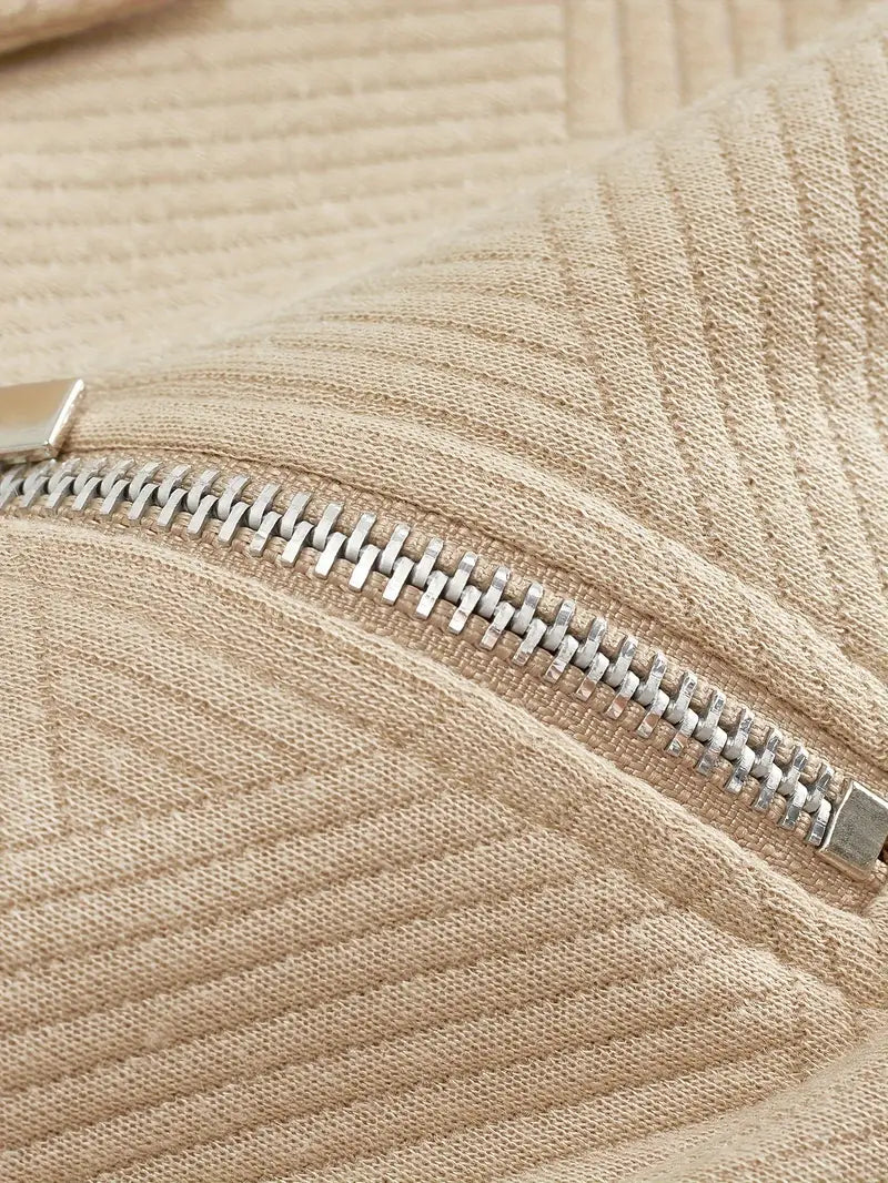Franco™ - Maglione Zip-Up Geometrico in Misto Lana