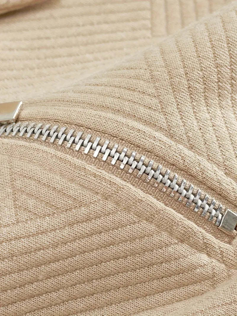 Franco™ - Maglione Zip-Up Geometrico in Misto Lana