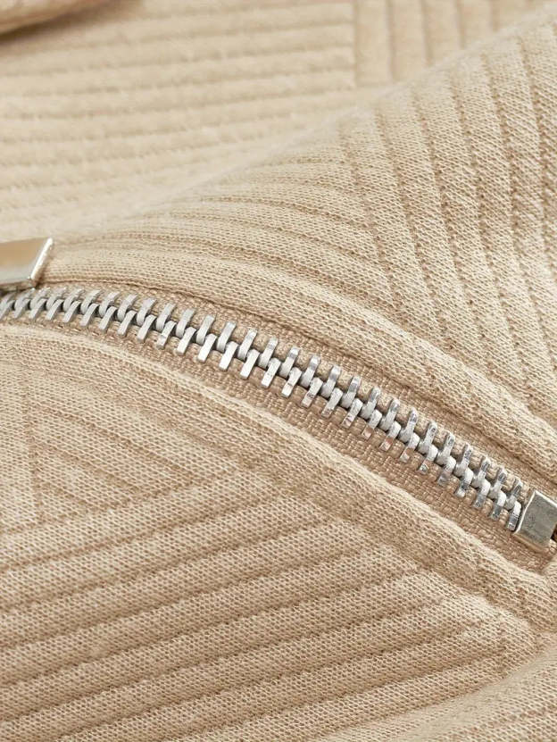 Franco™ - Maglione Zip-Up Geometrico in Misto Lana