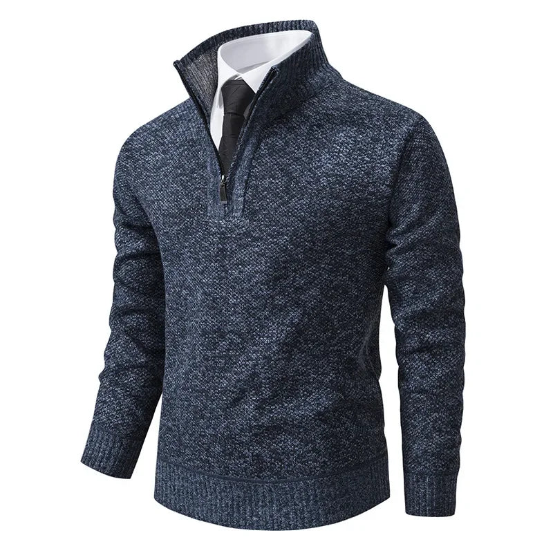 Fabio™ - Maglione a mezza zip foderato in pile