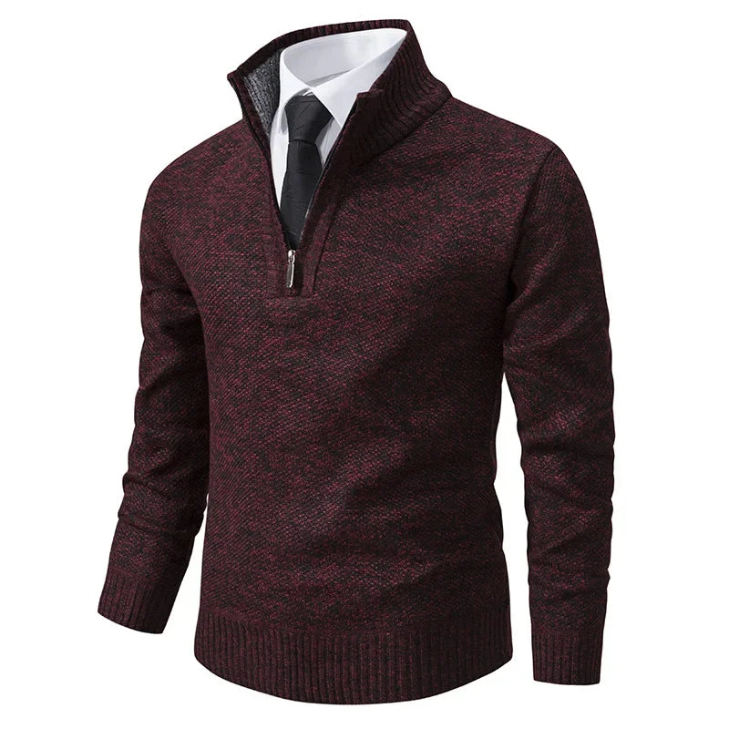 Fabio™ - Maglione a mezza zip foderato in pile