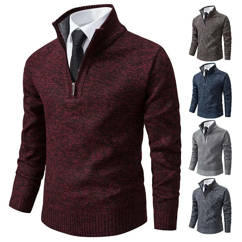 Fabio™ - Maglione a mezza zip foderato in pile