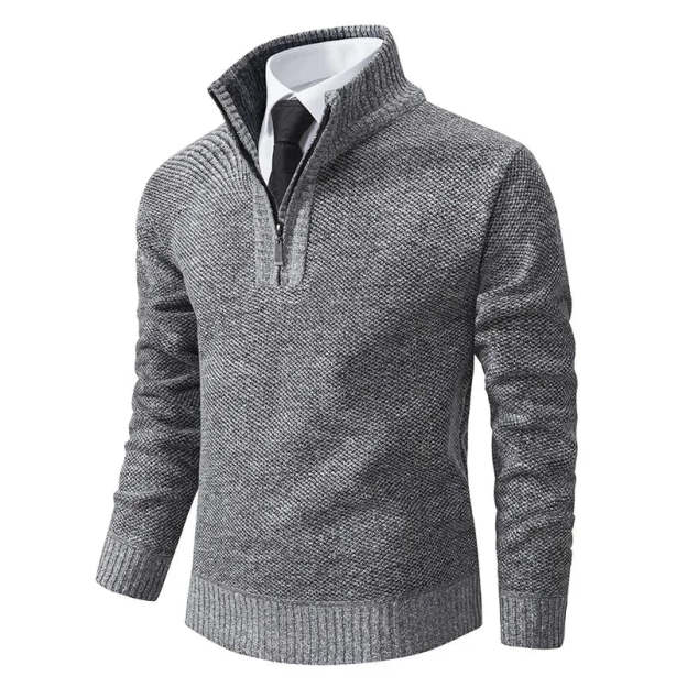Fabio™ - Maglione a mezza zip foderato in pile