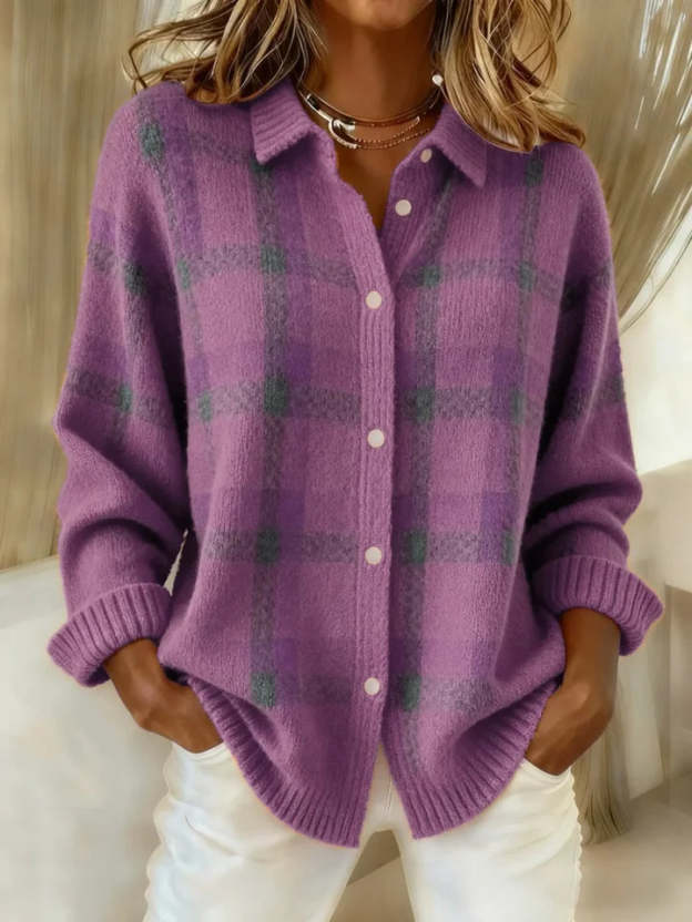 Cait™ | Colourful Soft Button-Up Shirt Style Sweater
