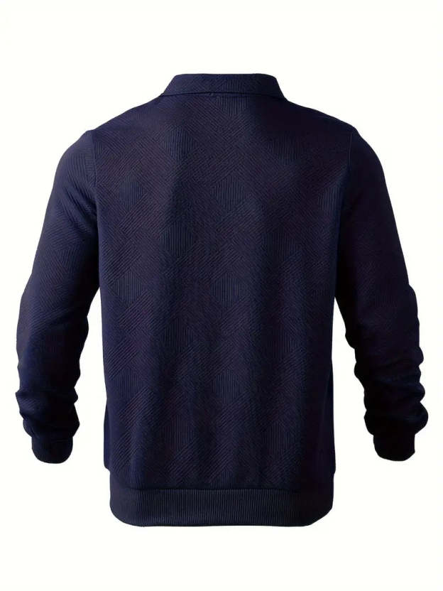 Franco™ - Maglione Zip-Up Geometrico in Misto Lana