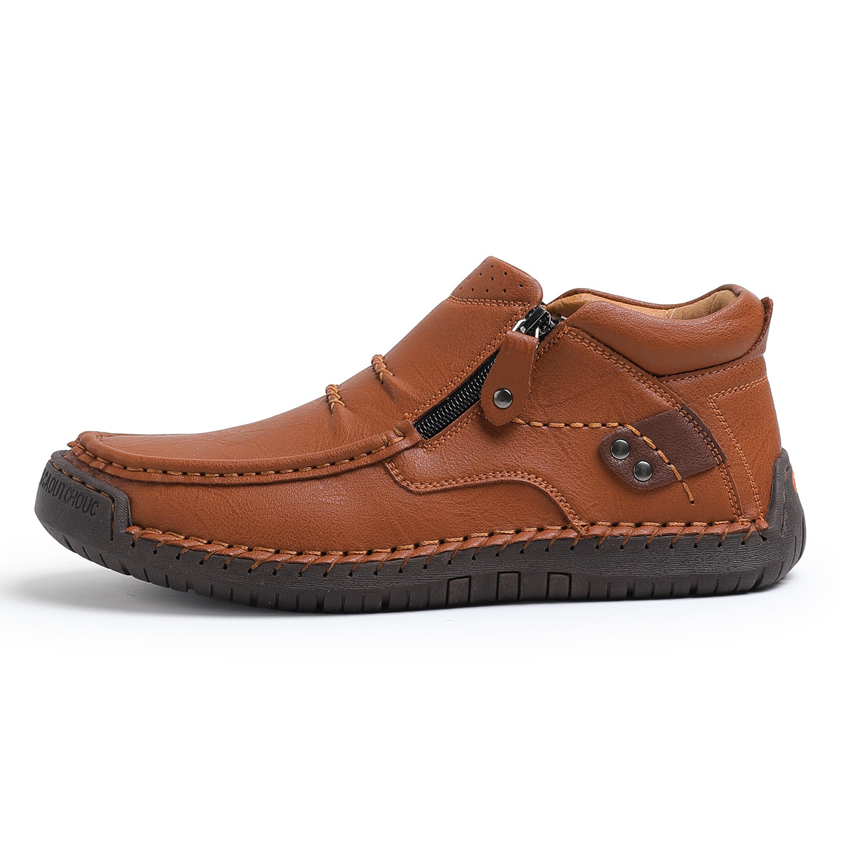 ⏰Limited Time Sale 70% OFF-Men’s Handmade Premium Leather Slip-On Driving Boots – Wide Toe, Arch Support, Waterproof, Pressure Relief, Non-Slip Sole for Casual, Travel & Outdoor