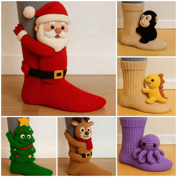 🎁Christmas Hot Sale 49% OFF 🎅– Cosy 3D Knit Animal Socks, Cute & Comfy for You or a Lovely Gift 💝