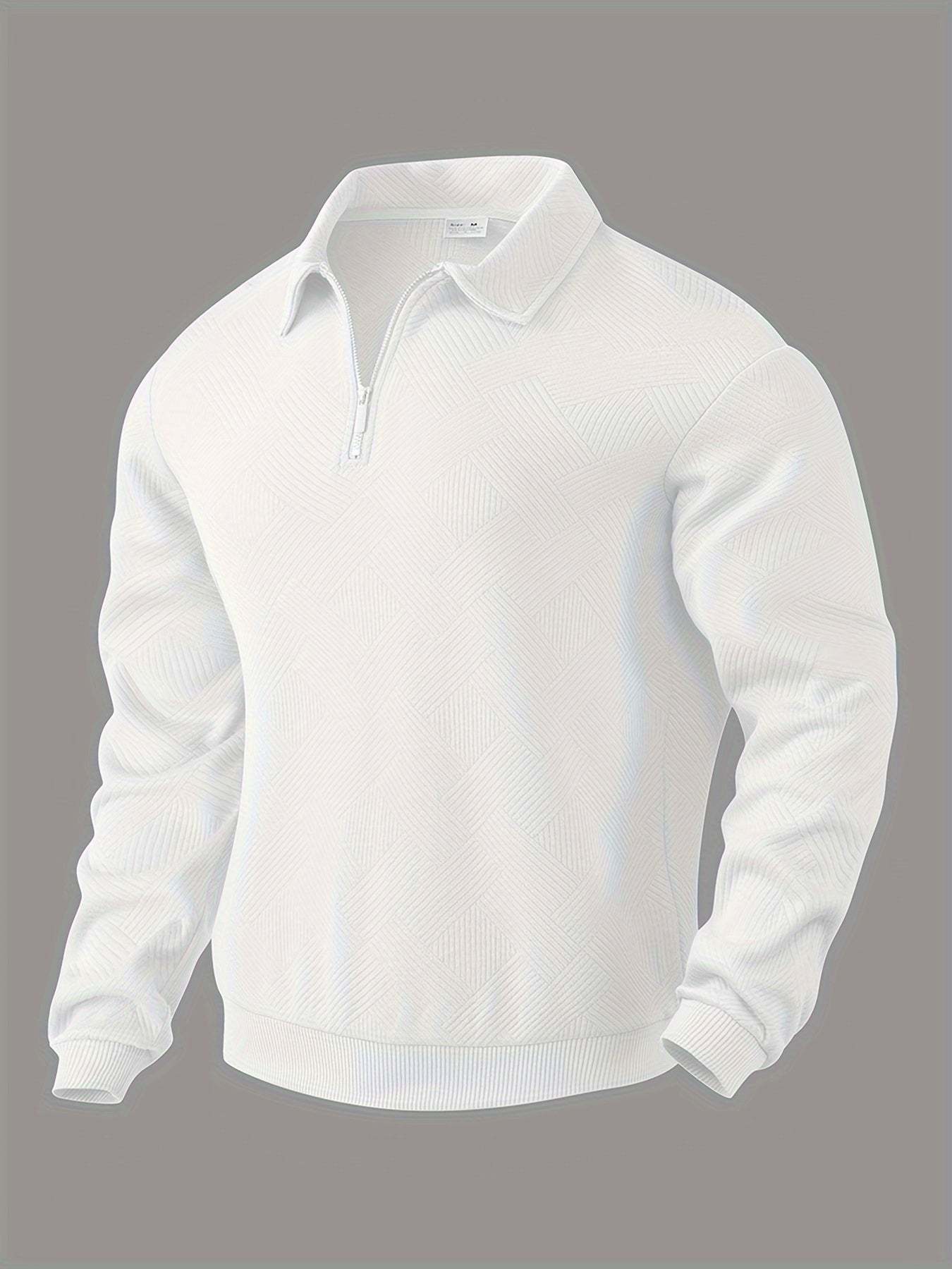 Franco™ - Maglione Zip-Up Geometrico in Misto Lana