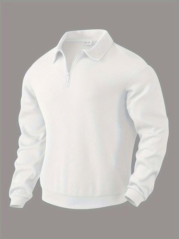 Franco™ - Maglione Zip-Up Geometrico in Misto Lana