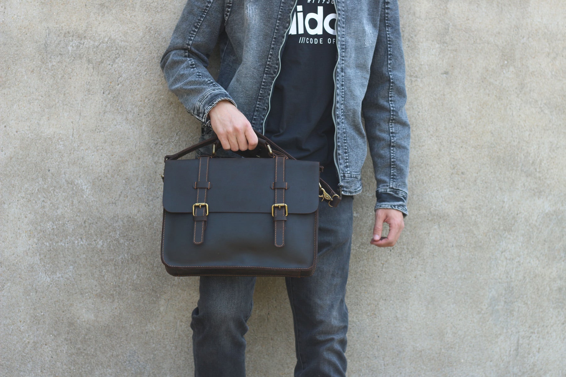 borsa a spalla in pelle antica