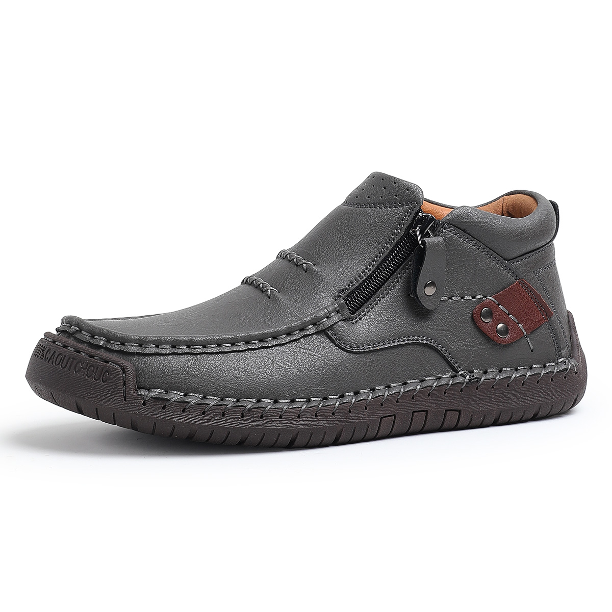 ⏰Limited Time Sale 70% OFF-Men’s Handmade Premium Leather Slip-On Driving Boots – Wide Toe, Arch Support, Waterproof, Pressure Relief, Non-Slip Sole for Casual, Travel & Outdoor