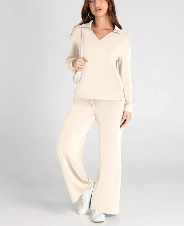 Set da 2 pezzi da donna, completi casual con tute a maniche lunghe (🔥Come nel video)