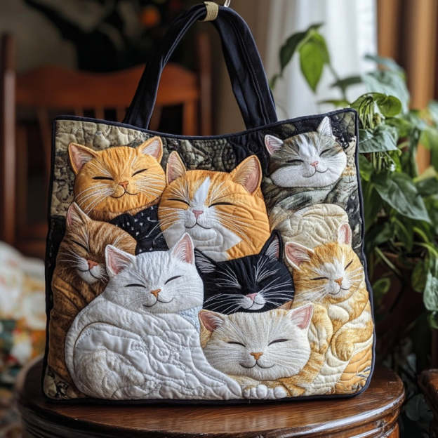 🌼 Quilted Cat Tote Collection — Cute, Cozy & Perfect for Cat Lovers
