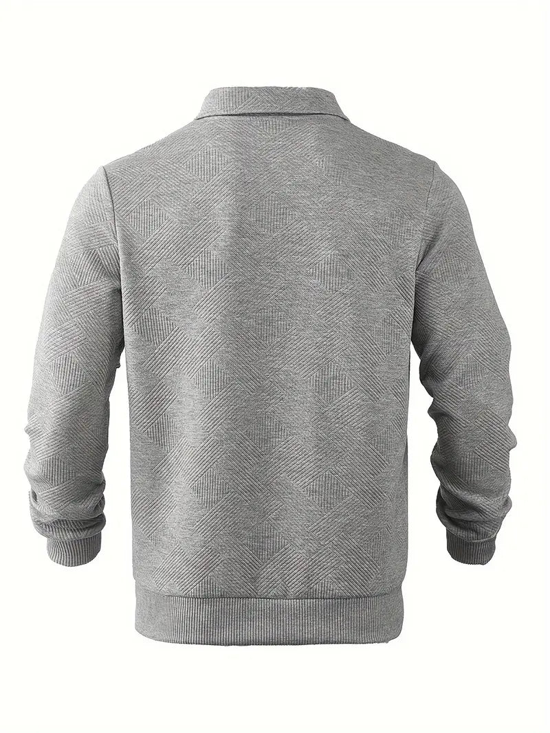 Franco™ - Maglione Zip-Up Geometrico in Misto Lana