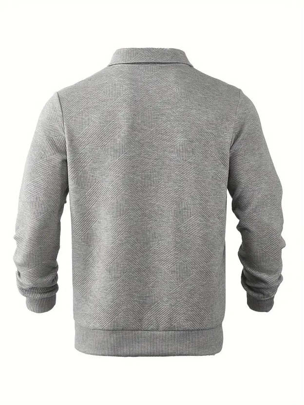 Franco™ - Maglione Zip-Up Geometrico in Misto Lana