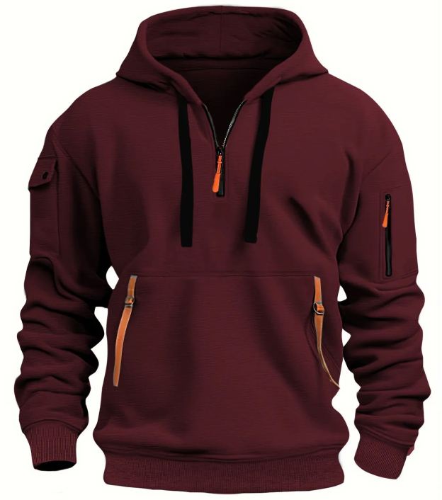 Men's Zipper And Multi Pocket Casual Sport Sweatshirt