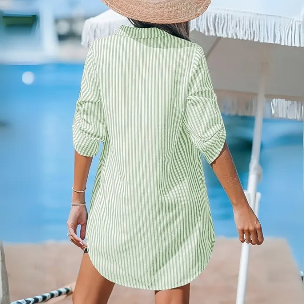 R. Ꮮаᴜгеn Robe Chemise Rayée Classique