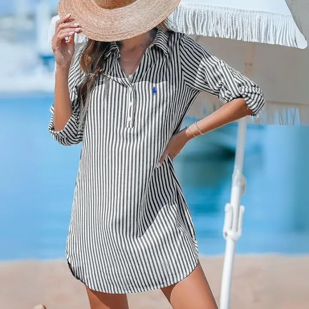 R. Ꮮаᴜгеn Robe Chemise Rayée Classique