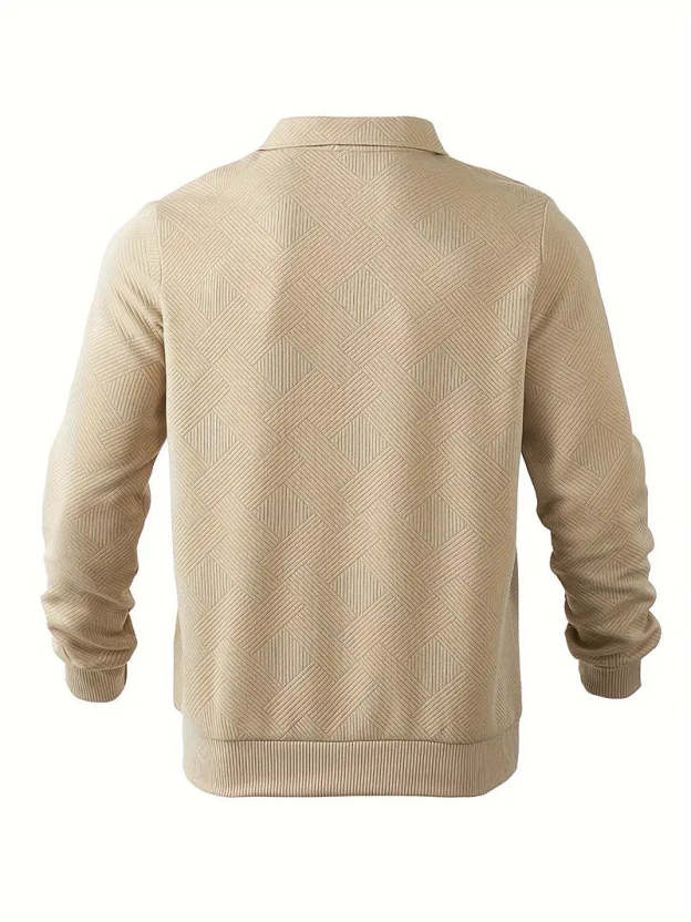Franco™ - Maglione Zip-Up Geometrico in Misto Lana