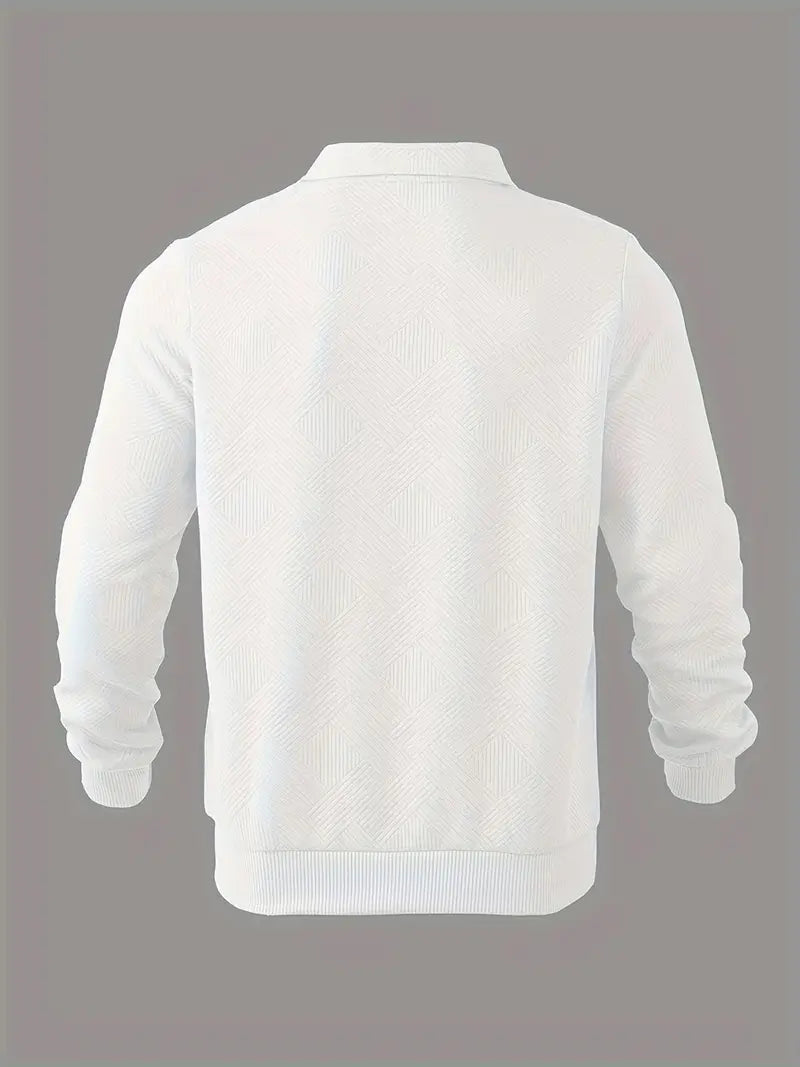 Franco™ - Maglione Zip-Up Geometrico in Misto Lana