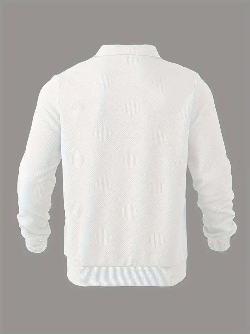 Franco™ - Maglione Zip-Up Geometrico in Misto Lana