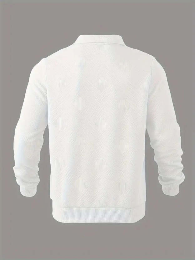 Franco™ - Maglione Zip-Up Geometrico in Misto Lana