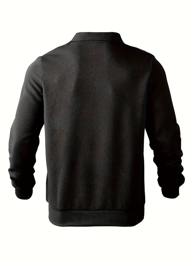Franco™ - Maglione Zip-Up Geometrico in Misto Lana